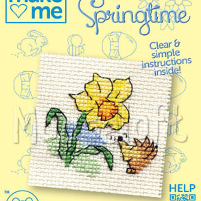 Mouseloft Make Me for Springtime Daffodil and Hedgehog Cross Stitch Kit - 64mm