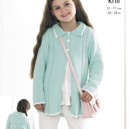 Girls’ Coats in King Cole Bamboo Cotton DK - 4322 - Downloadable PDF