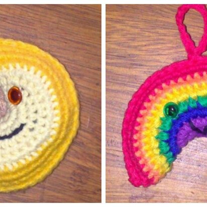 Amigurumi Moon and Rainbow