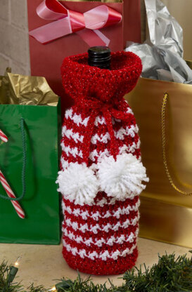 Holiday Spirits Bottle Bag in Red Heart Holiday - LW3206 - Downloadable PDF