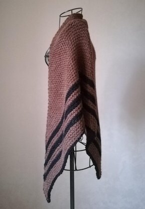 Outlander inspired Claire brown shawl with black stripes