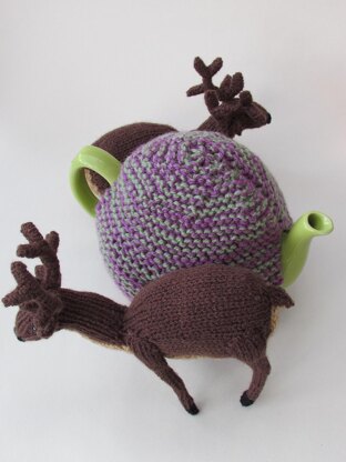 Deer in the heather tea cosy