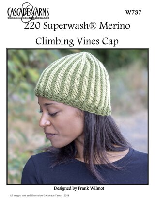 Climbing Vines Cap in Cascade Yarns 220 Superwash® Merino  - W737 - Downloadable PDF
