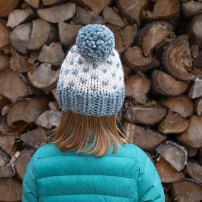 Two Tone Fair Isle Toque Winter Pompom Hat