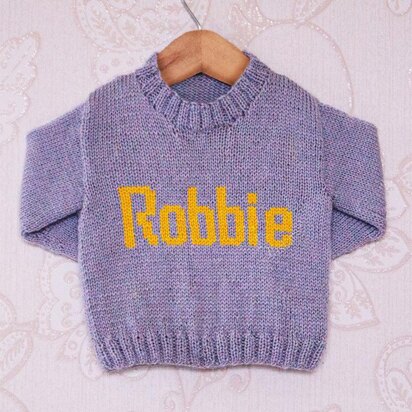 Intarsia - Robbie Moniker Chart - Childrens Sweater