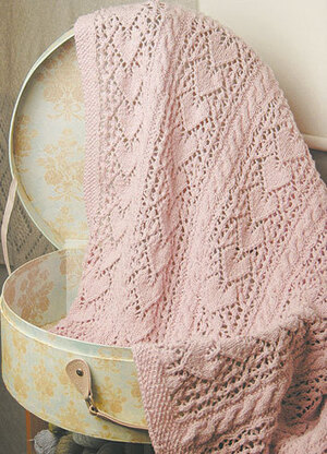 Heirloom Hearts Baby Blanket in knit One Crochet Too Cozette - 1986