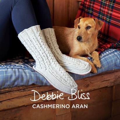 Debbie Bliss Cabled Slipper Socks PDF