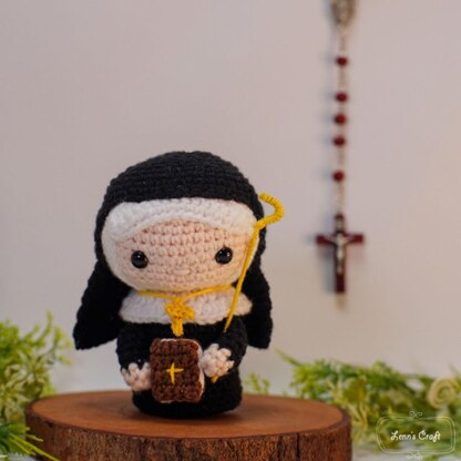 Saint Scholastica Nun Crochet Doll amigurumi
