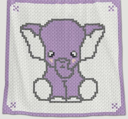 C2C CROCHET Baby Blanket - Elephant