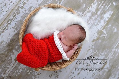 Christmas Stocking Cocoon & Santa Hat Photo Prop