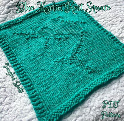 Blue Marlin Knit Square