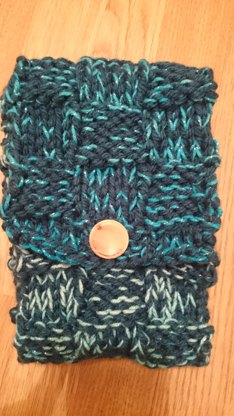 Petrol Blue Button Scarf