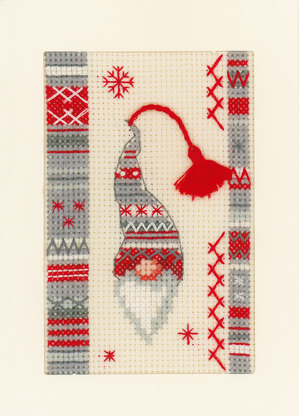 Vervaco Christmas Elf Cross Stitch Cards Kit (Set of 3) - 10.5cm x 15cm