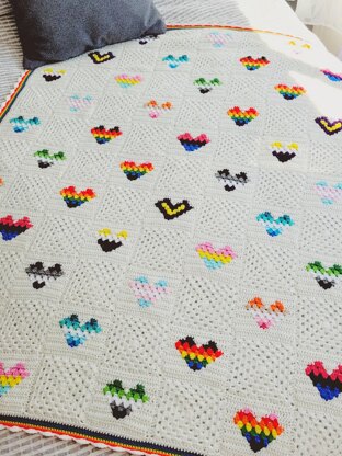 Granny Hearts Pride Blanket