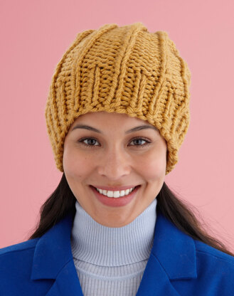 Easy Rib Knit Hat in Lion Brand Hometown USA - L20123