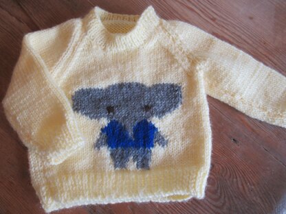 Baby Elephant Motif Jumper