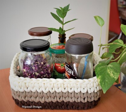 Zpagetti (t-shirt) yarn basket- CSC- Brown shade square