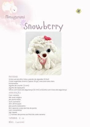 Snowberry the Poodle – Amigurumi Crochet Pattern Available in English and Portuguese
