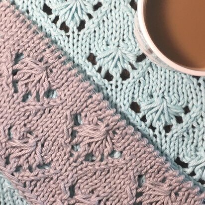 Knitted Square Fan Lace Stitch