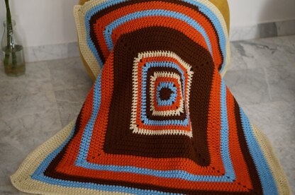 Solid granny square blanket