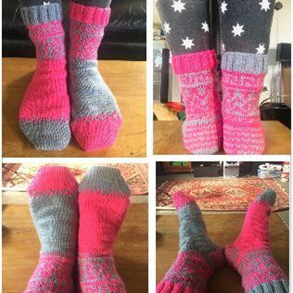 Lovely Grey in Pink Sock