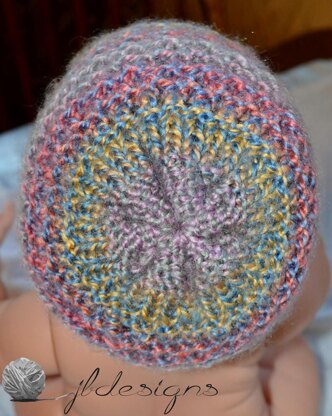 Garter Eyelet Baby Beanie