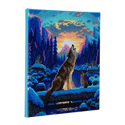 Crystal Art Howling Wolves, 30x30cm Diamond Painting Kit