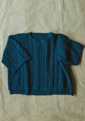 Vanessa Sweater in Erika Knight British Blue 100 - Downloadable PDF