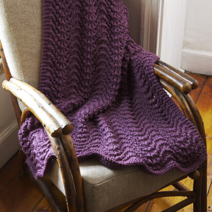 Cromwell Court Afghan in Lion Brand Wool-Ease Thick & Quick - 90331AD - knitting pattern