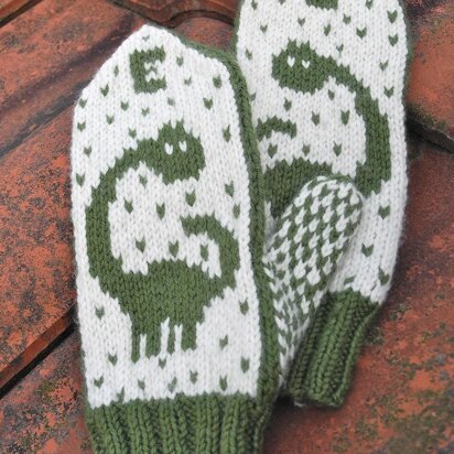 Dinosaur mittens