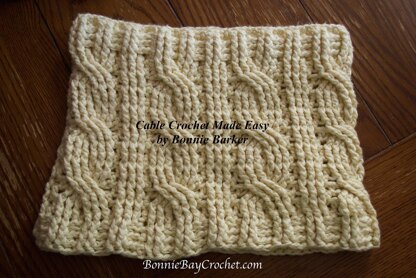 EASY Knit Cabled Dish Cloth, by Bonnie Barker 