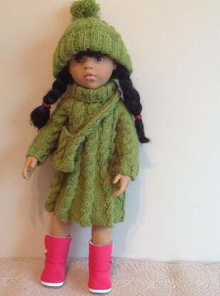 Cable dress for 18" doll