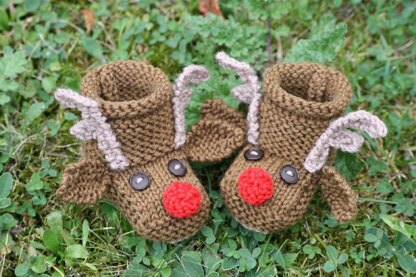 Reindeer Baby Booties