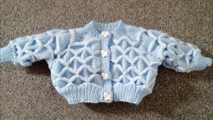 Smocked baby cardigan