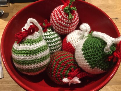 Crochet chocolate orange christmas bauble