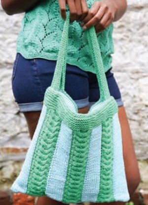 Cable and Intarsia Beach Bag