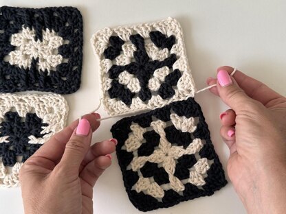 Ebony and Ivory Granny Square