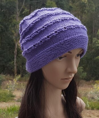 Cathy - 8ply eyelet stitch beanie