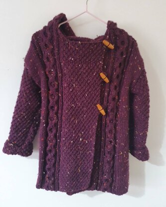 Girl's aran weight coat