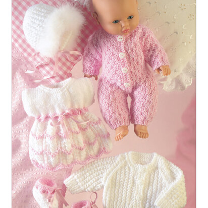 Dress, Bootees,All In One, Jacket And Bonnet in Hayfield Baby Bonus DK - 3072 - Downloadable PDF