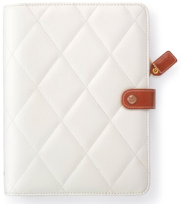 Webster's Pages Color Crush A5 Faux Leather 6-Ring Planner Binder 7.5"X10" - White Diamond