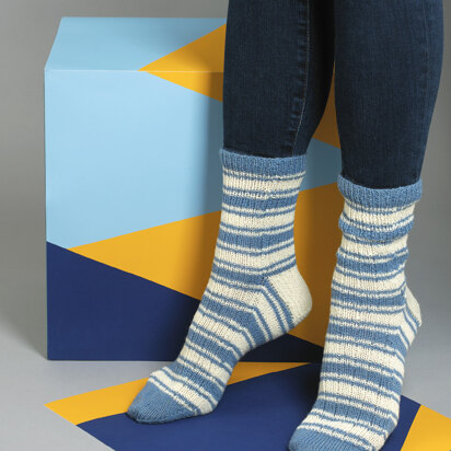 "Klaus Striped Socks" - Socks Knitting Pattern in MillaMia Naturally Soft Sock
