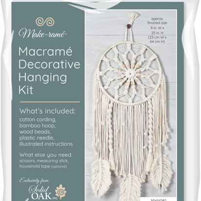 Solid Oak Mandala Dreamcatcher Macrame Kit