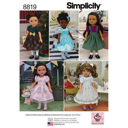 Simplicity 8819 14in Doll Clothes - Paper Pattern, Size OS (ONE SIZE)