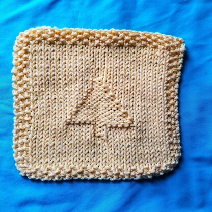 December Simple Tree Washcloth