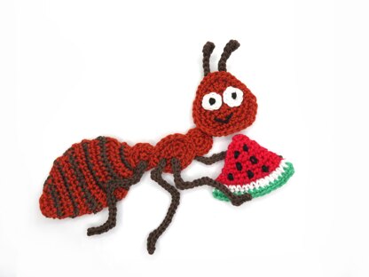 Ant crochet applique pattern