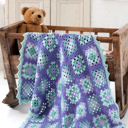 Lullaby Granny Square Baby Blanket in Caron One Pound - Downloadable PDF