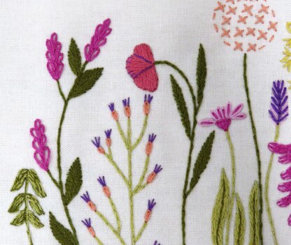 Stitchdoodles Meadow Flowers Hand Embroidery Pattern