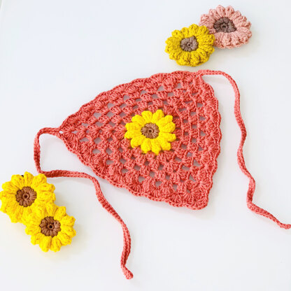 My Crochet Sunflower hair accessories