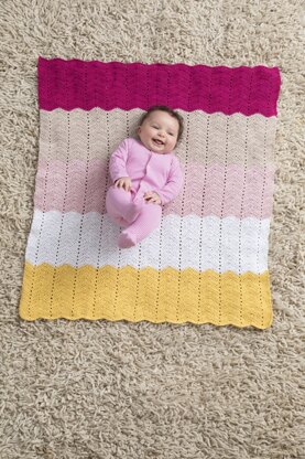 Happy Baby Ripple Afghan in Lion Brand Coboo - L80157 - Downloadable PDF